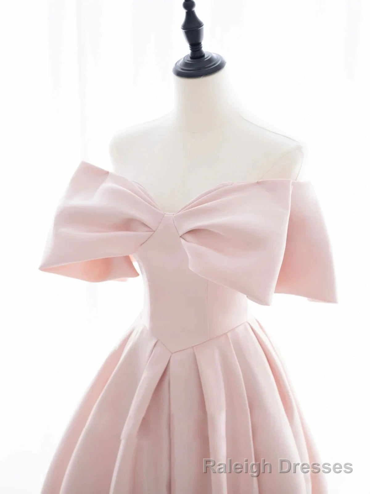 Off the Shoulder Light Pink Long Prom Dresses, Light Pink Long Formal