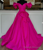 Off the Shoulder Long Prom Dress with Bow
