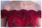 Off The Shoulder Luxury Appliques High Low Red Homcoming Dresses