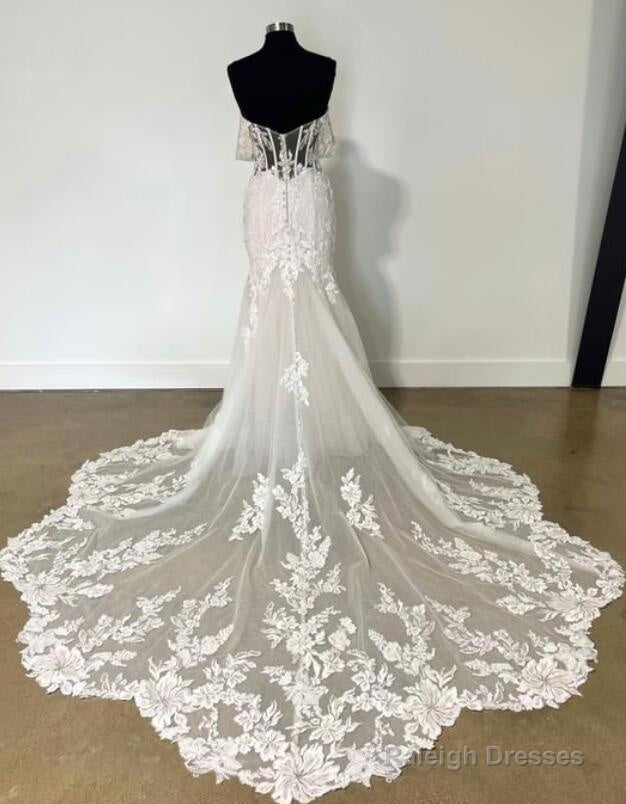 Off The Shoulder Mermaid Tulle/Lace Wedding Dresses Secondary image