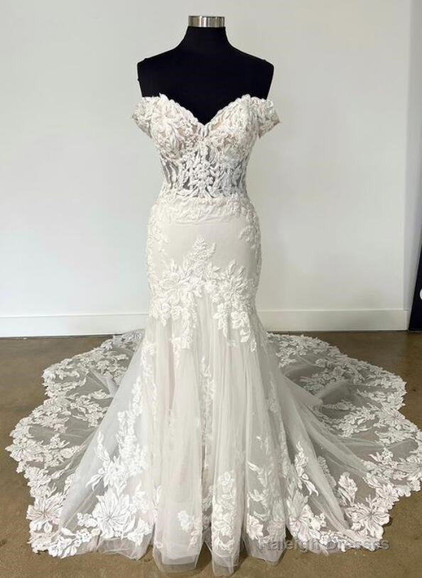Off The Shoulder Mermaid Tulle/Lace Wedding Dress Main image