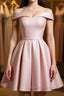 Off The Shoulder Pink Homecoming Dresses Short Prom Dresses, Off Shoulder Graduation Dresses, Formal Dresses, Evening Dresses