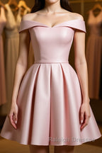 Off The Shoulder Pink Homecoming Dress Short Prom Dress Off Shoulder Graduation Dress Prom Dress