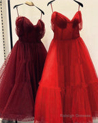 Off The Shoulder Polka Dot Tulle Midi Prom Corset Dresses