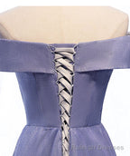 Off the Shoulder Purple Ombre Long Prom Dresses, Off Shoulder Purple Formal Dress