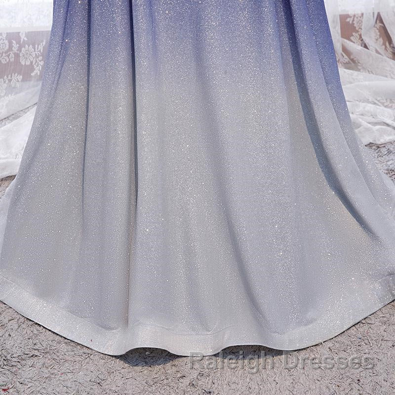 Off the Shoulder Purple Ombre Long Prom Dresses, Off the Shoulder Purple Formal Evening Dress with Corset Back