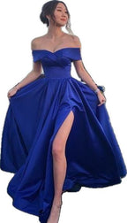 Off The Shoulder Royal Blue Prom Dresses