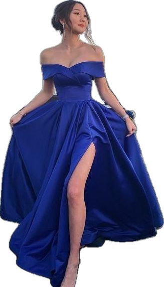Off The Shoulder Royal Blue Prom Dresses