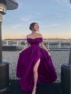 Off The Shoulder Royal Blue Prom Dresses