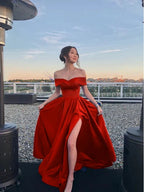 Off The Shoulder Royal Blue Prom Dresses