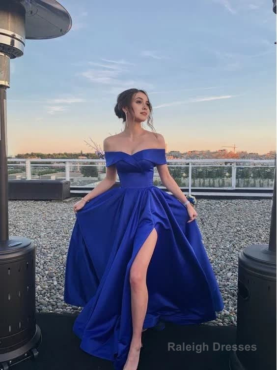 Off The Shoulder Royal Blue Prom Dress Main image