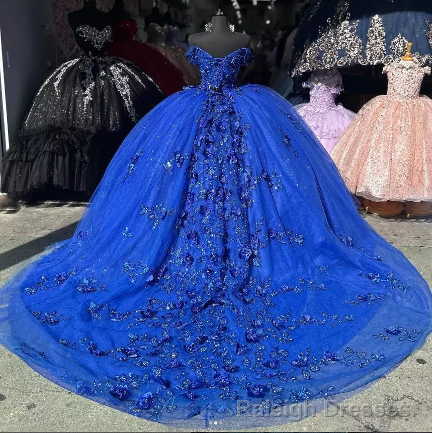 Off the Shoulder Royal Blue Quinceanera Dresses with Appliques Secondary image