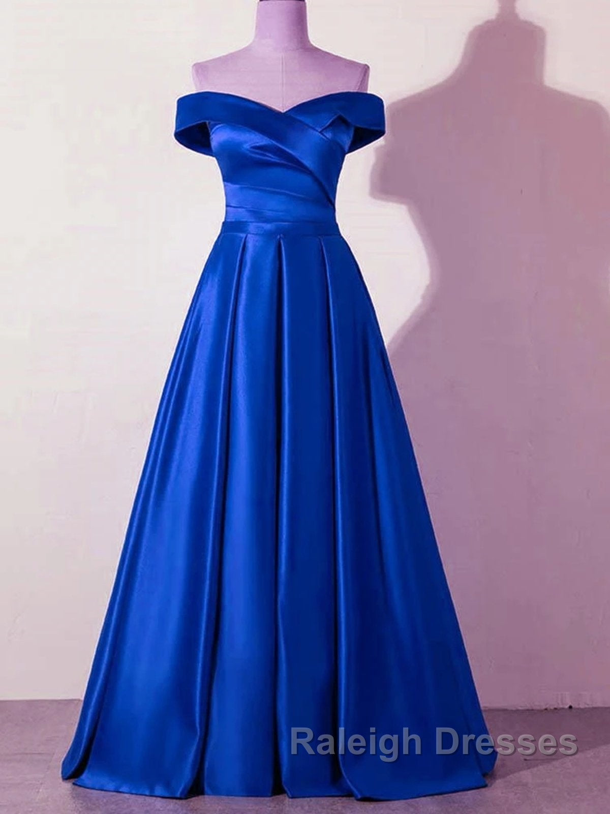 Off the Shoulder Satin Long Prom Dress Satin Prom Bridesmaid Dress Secondary image