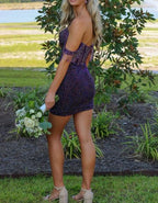 Off The Shoulder Sequined Bodycon Homecoming Dress
