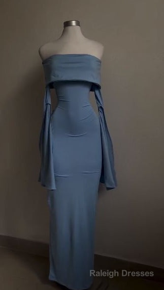 Off The Shoulder Sheath Birthday Dress Long Sleeves Prom Dress Main image