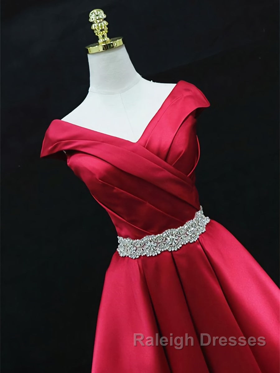 Off the Shoulder Short Burgundy Prom Dress Short Wine Red Prom Graduation Homecoming Dress