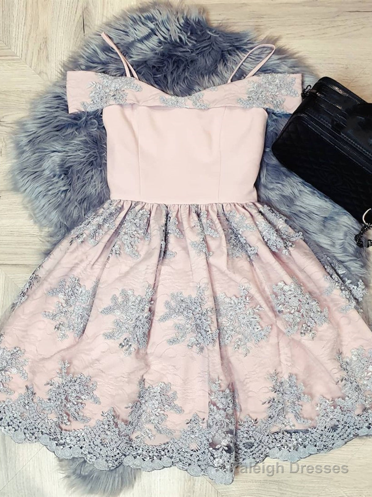 Off The Shoulder Short Lace Prom Dresses, Off Shoulder Short Lace Formal Graduation Dresses Main image