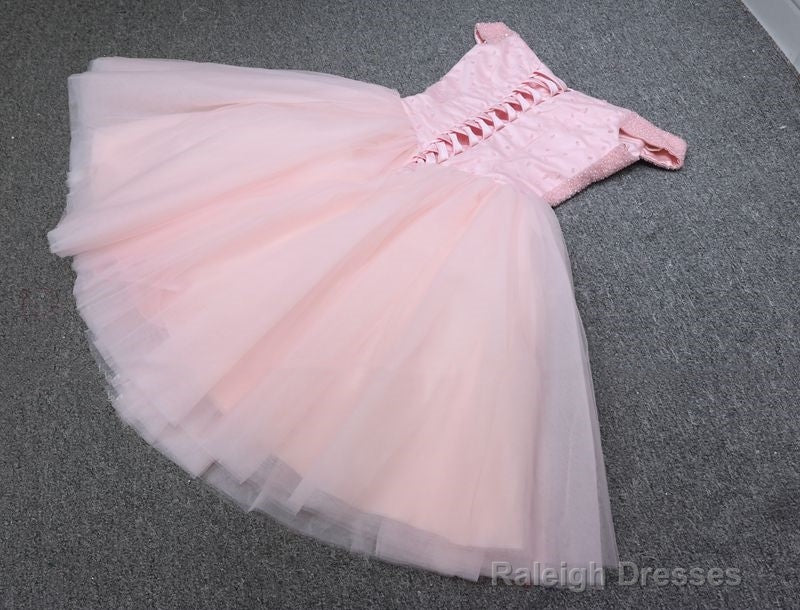 Off The Shoulder Short Pink Party Dress Homecoming Dress