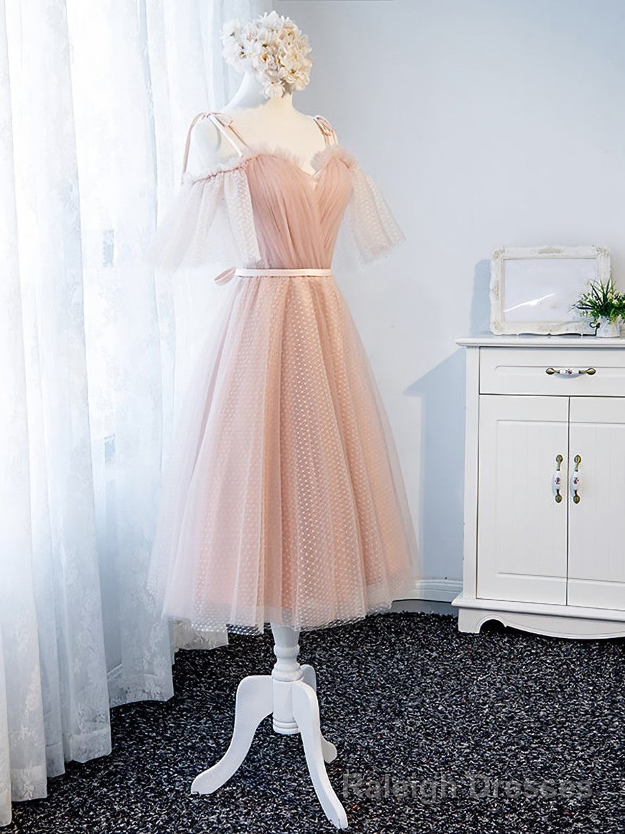 Off the Shoulder Short Pink Prom Dress, Short Pink Formal Graduation Bridesmaid Dresses Main image