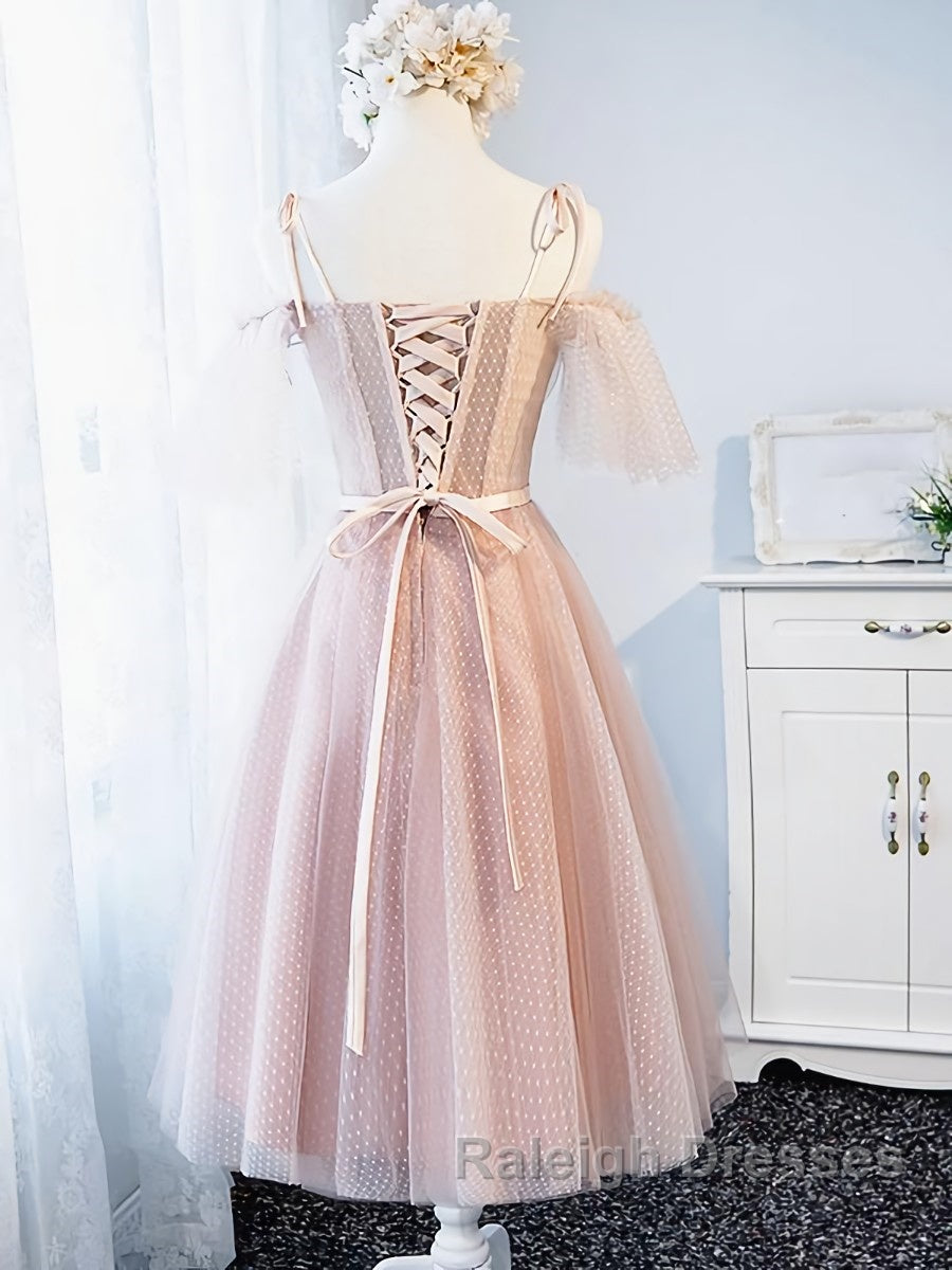 Off the Shoulder Short Pink Prom Dress with Corset Back, Short Pink Formal Graduation Bridesmaid Dresses Secondary image