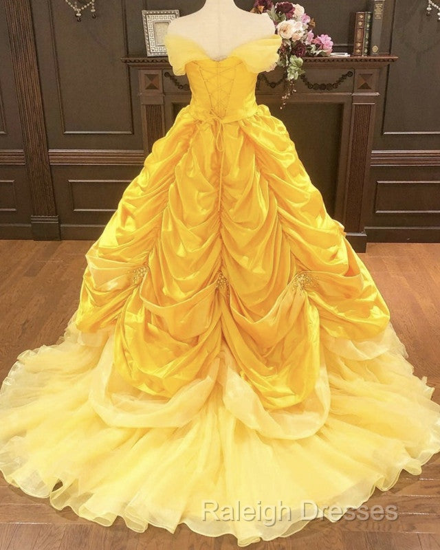 Off The Shoulder Taffeta Ball Gown Quinceanera Dresses Yellow Secondary image