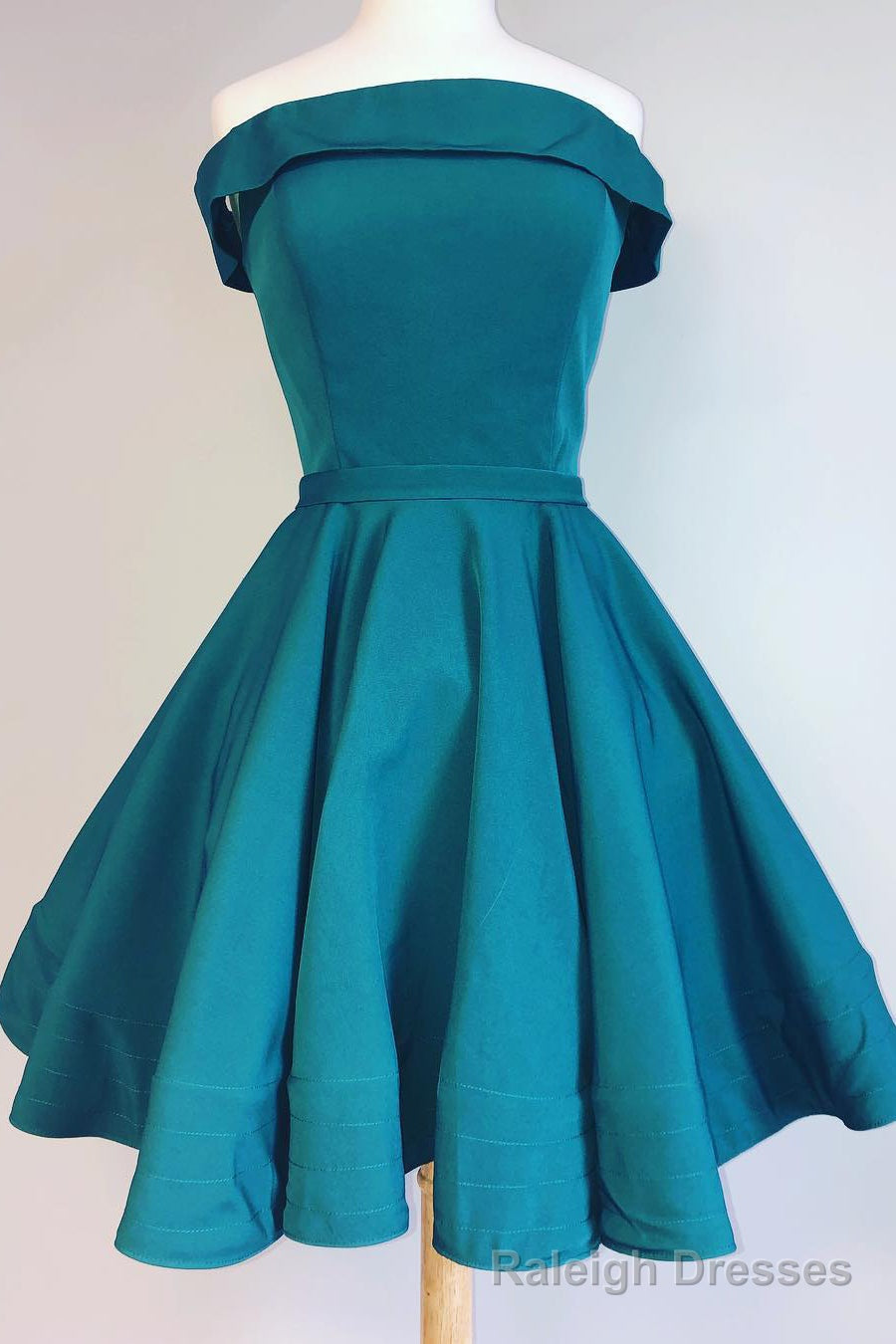 Off the Shoulder Teal Short Homecoming Dress Main image