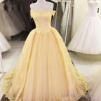 Off The Shoulder Tulle Quinceanera Dresses Lace Appliques Ball Gowns