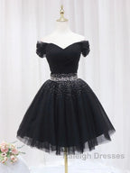 Off The Shoulder Tulle Red Short Prom Dresses Lace Up