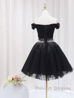 Off The Shoulder Tulle Red Short Prom Dress Lace Up
