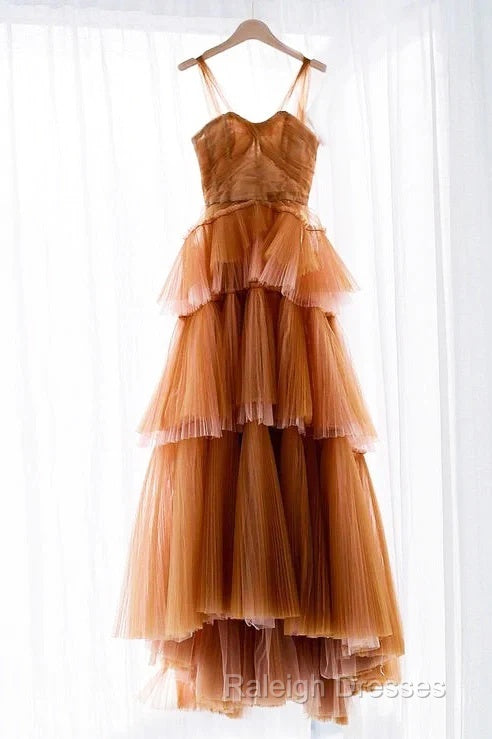 Off The Shoulder Tulle Tiered Long Prom Dresses A Line Prom Gown Secondary image