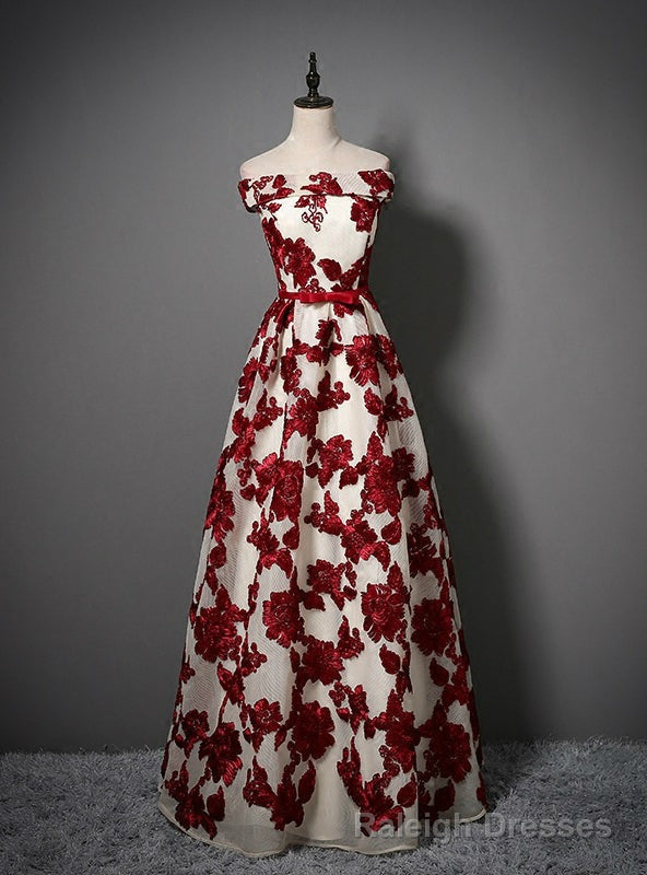 Off The Shoulder White Appliques Bridesmaid Dress Main image