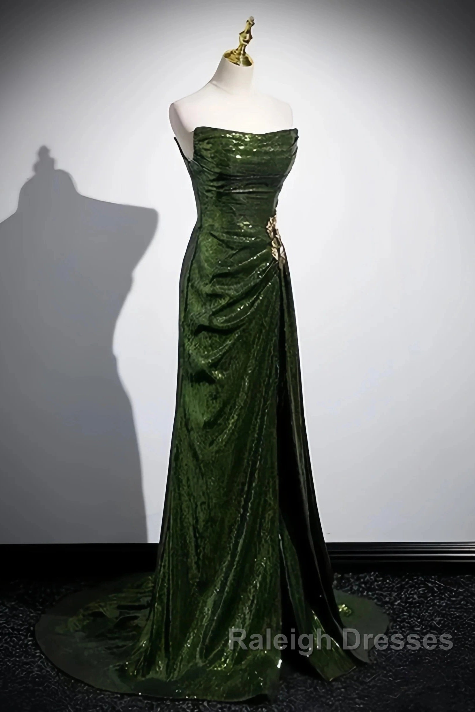 Olive Green Trumpet Mermaid Sequin Prom Dresses Secondary image