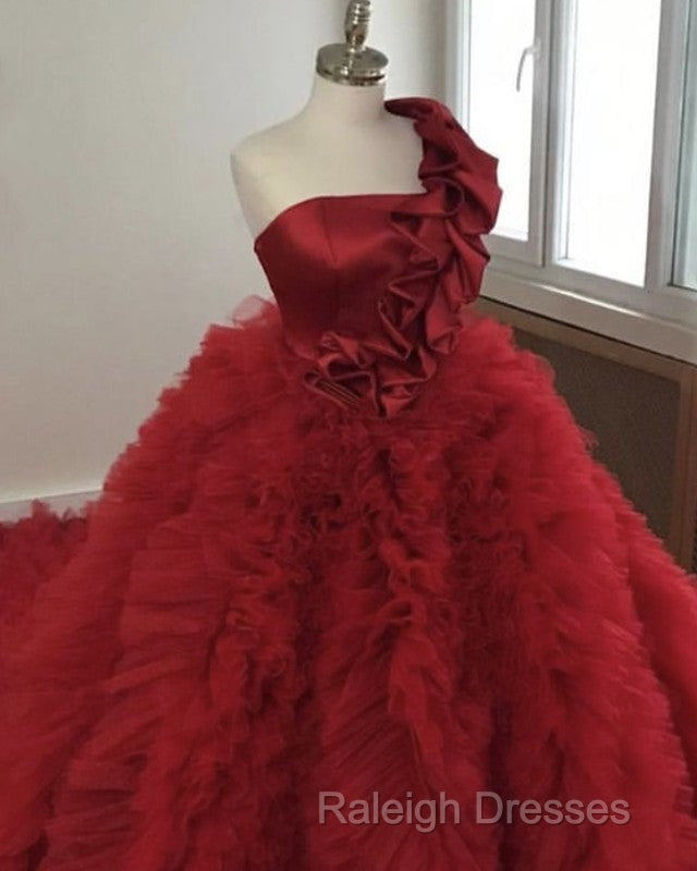 One Shoulder Ball Gown Ruffles Dresses Secondary image
