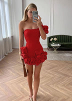 One Shoulder Bodycon Homecoming Dress With Ruffles