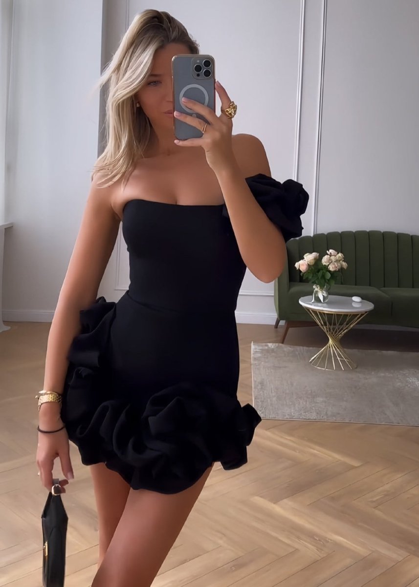 One Shoulder Bodycon Homecoming Dress With Ruffles