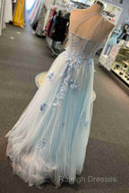 One Shoulder Flowers Lace Prom Dresses Applique Sweetheart With Split