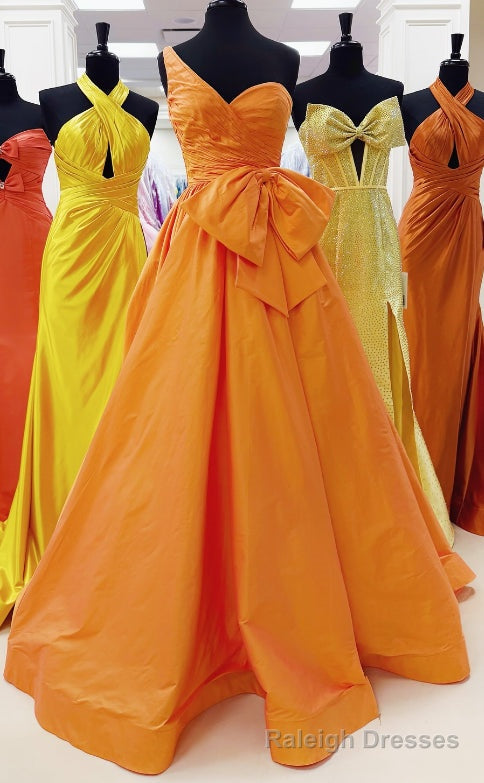 One Shoulder Long Prom Dresses with Bow Secondary image
