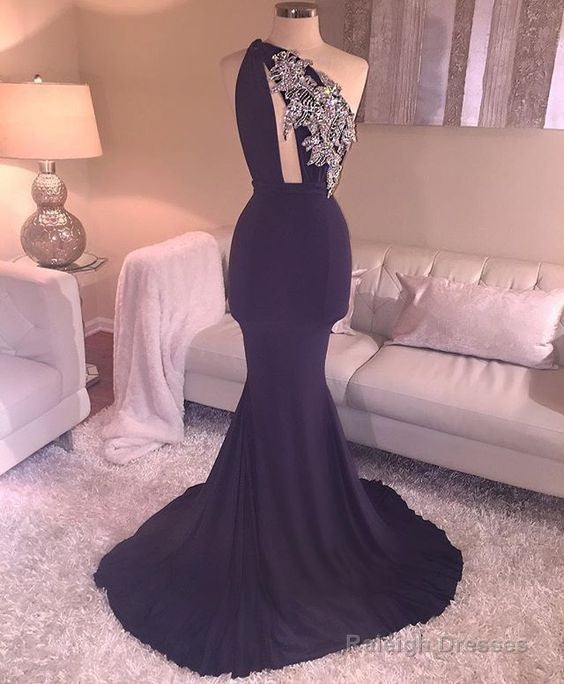 One Shoulder Prom Dress, Mermaid Prom Dress,Applique Prom Dress,Fashion Prom Dress,Sexy Party Dress