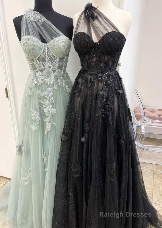 One Shoulder Prom Dress Long Graduation School Prom Gowns