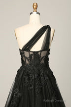 One Shoulder Prom Dress Long Graduation School Prom Gowns