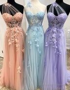 One Shoulder Prom Dress Long Graduation School Prom Gowns