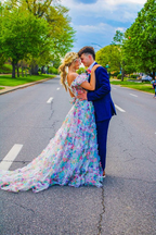 Elegant Off The Shoulder Flowers Prom Dresses Long Tulle Prom Dresses