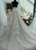 Open Back A-Line Wedding Dresses Bridal Gowns Dress For Brides