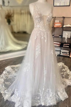 Open Back A Line Wedding Dresses,Custom Made Bridal Dress