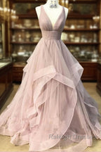 Open Back Dusty Pink Prom Dresses Long Simple Prom Gowns