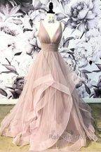 Open Back Dusty Pink Prom Dresses Long Simple Prom Dresses Long Prom Gowns