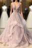 Open Back Dusty Pink Long Prom Dress Simple Prom Dress Long Evening Gowns