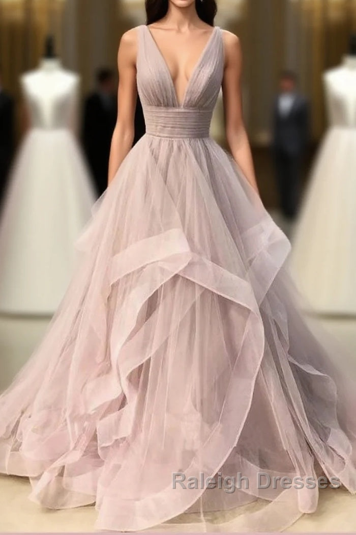 Open Back Dusty Pink Prom Dresses Long Simple Prom Dresses Long Prom Gowns Main image