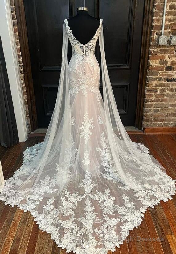 Open Back Mermaid Tulle/Lace Wedding Dress