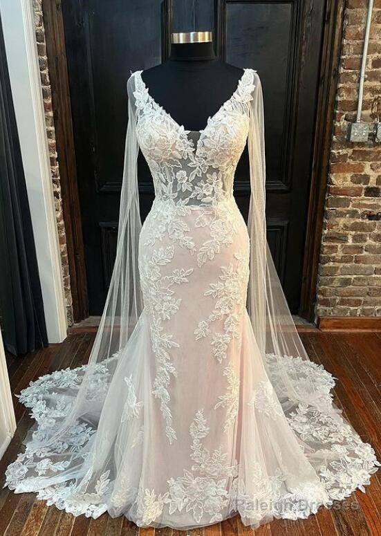 Open Back Mermaid Tulle/Lace Wedding Dresses Main image